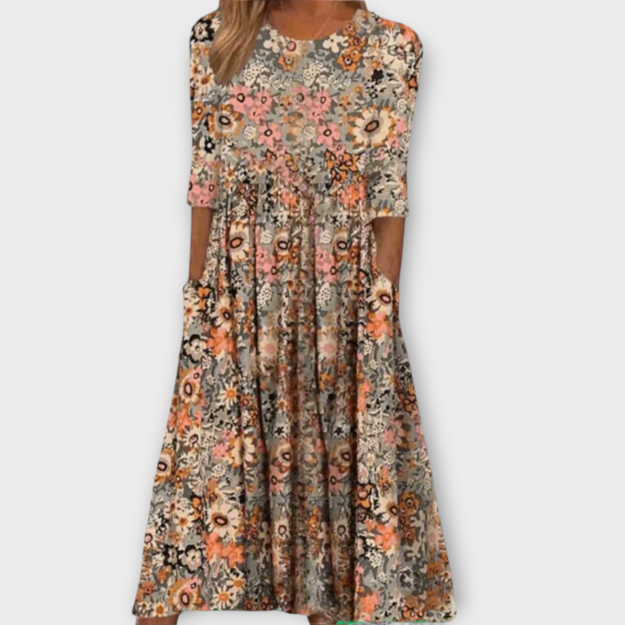 Paula - Elegant floral dress made of premium material