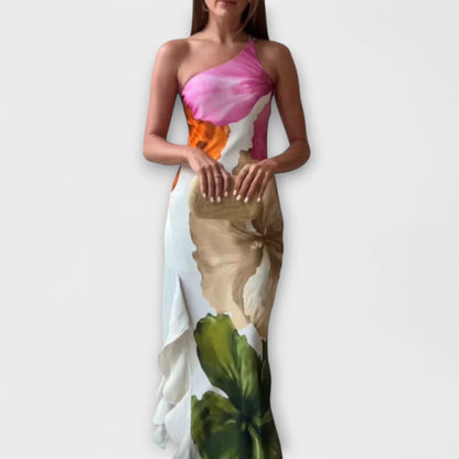 De Sapphire - Elegant Patchwork Maxi Dress