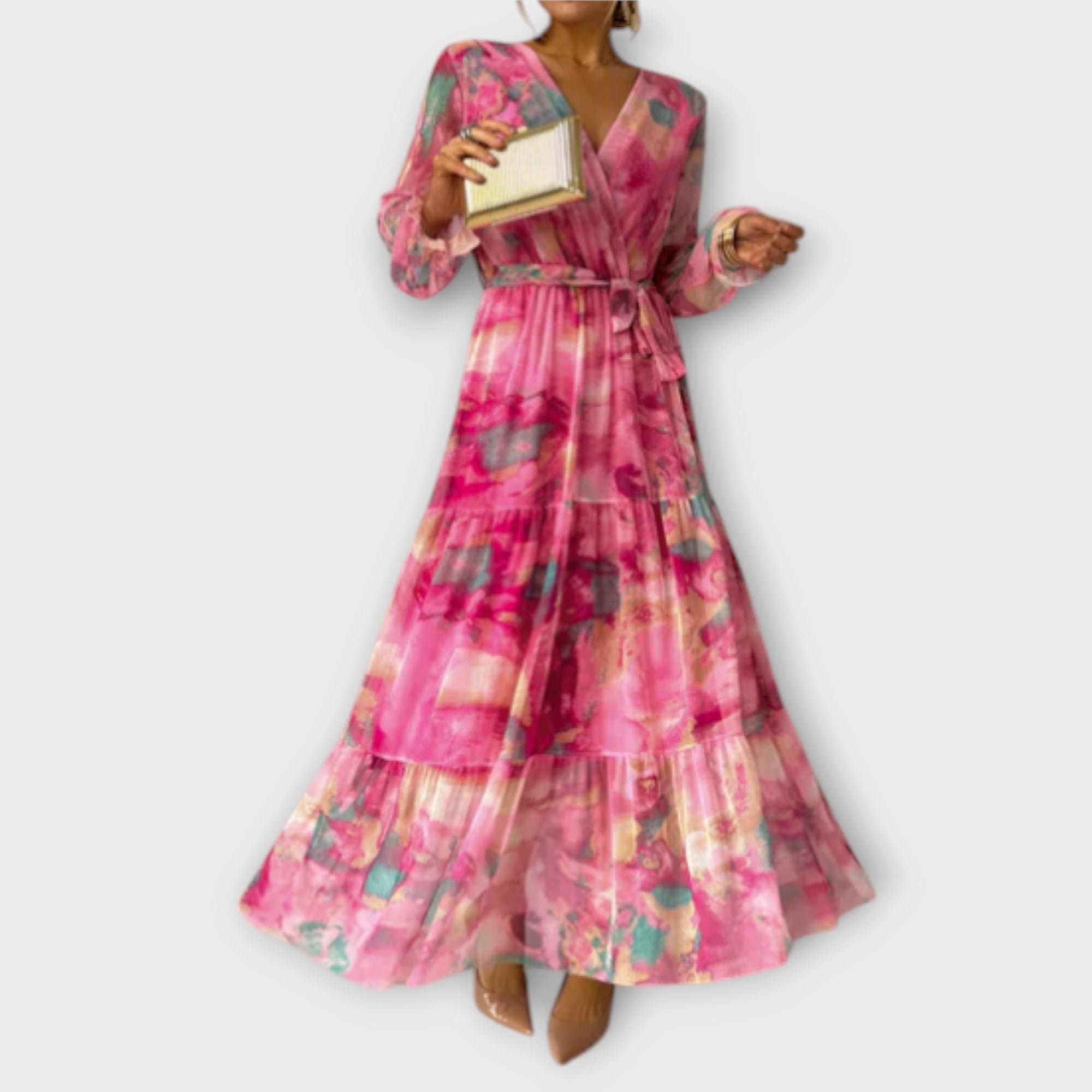 Evelyn - Watercolor Maxi Dress